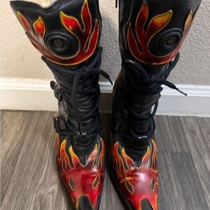 Vintage New Rock Flame Boots
